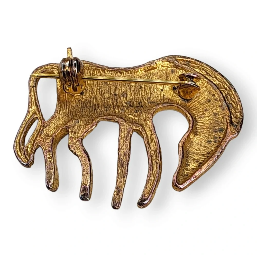 Unbranded Zebra Brooch Gold Tone OS Gold Vintage Textured Animal Safari Pin
